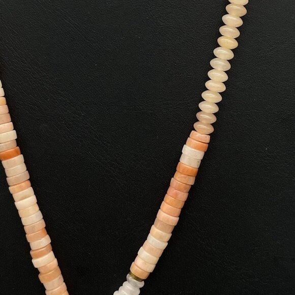 Serefina Pink Peach Quartz Statement Tassel Pendant Necklace Adjustable - Picture 3 of 6
